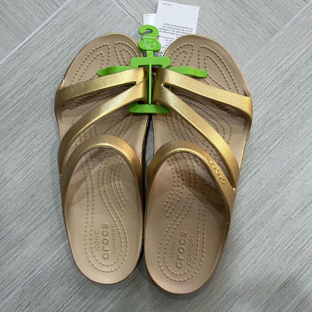 CROCS gold Slides